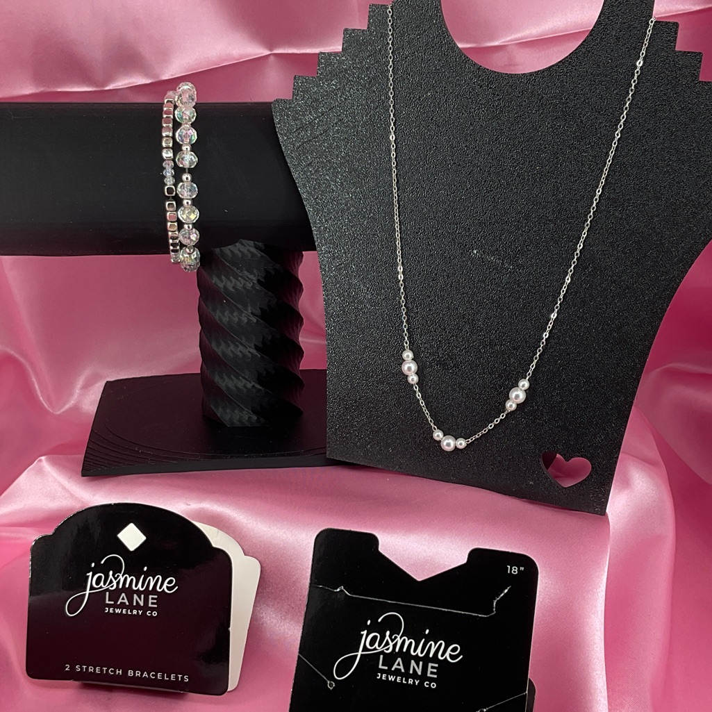 3 Piece Jasmine Lane Silver Necklace And Bracelet Set